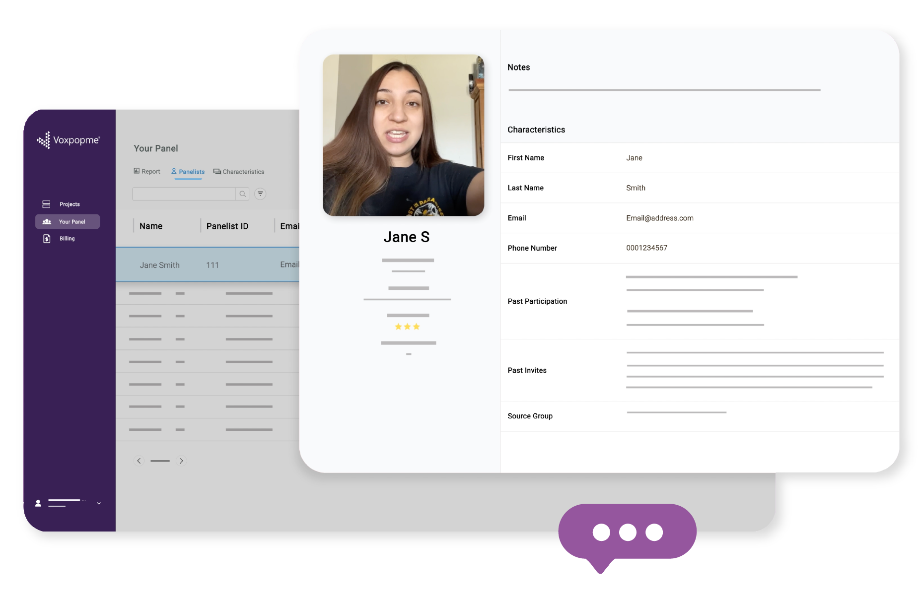 Screening interface with participant video responses and qualification status