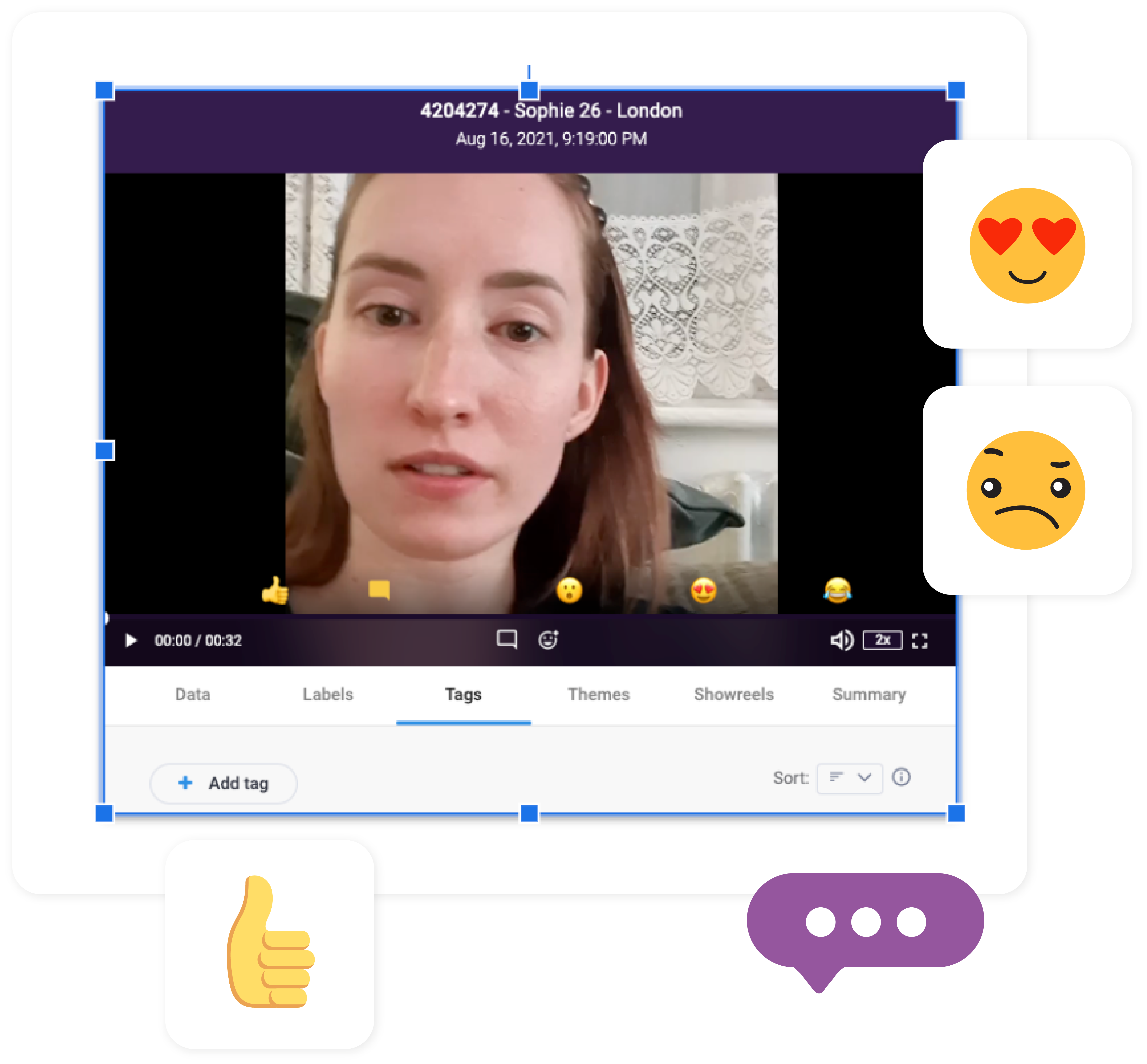 Collaboration tools with comments, emoji reactions, and tagging