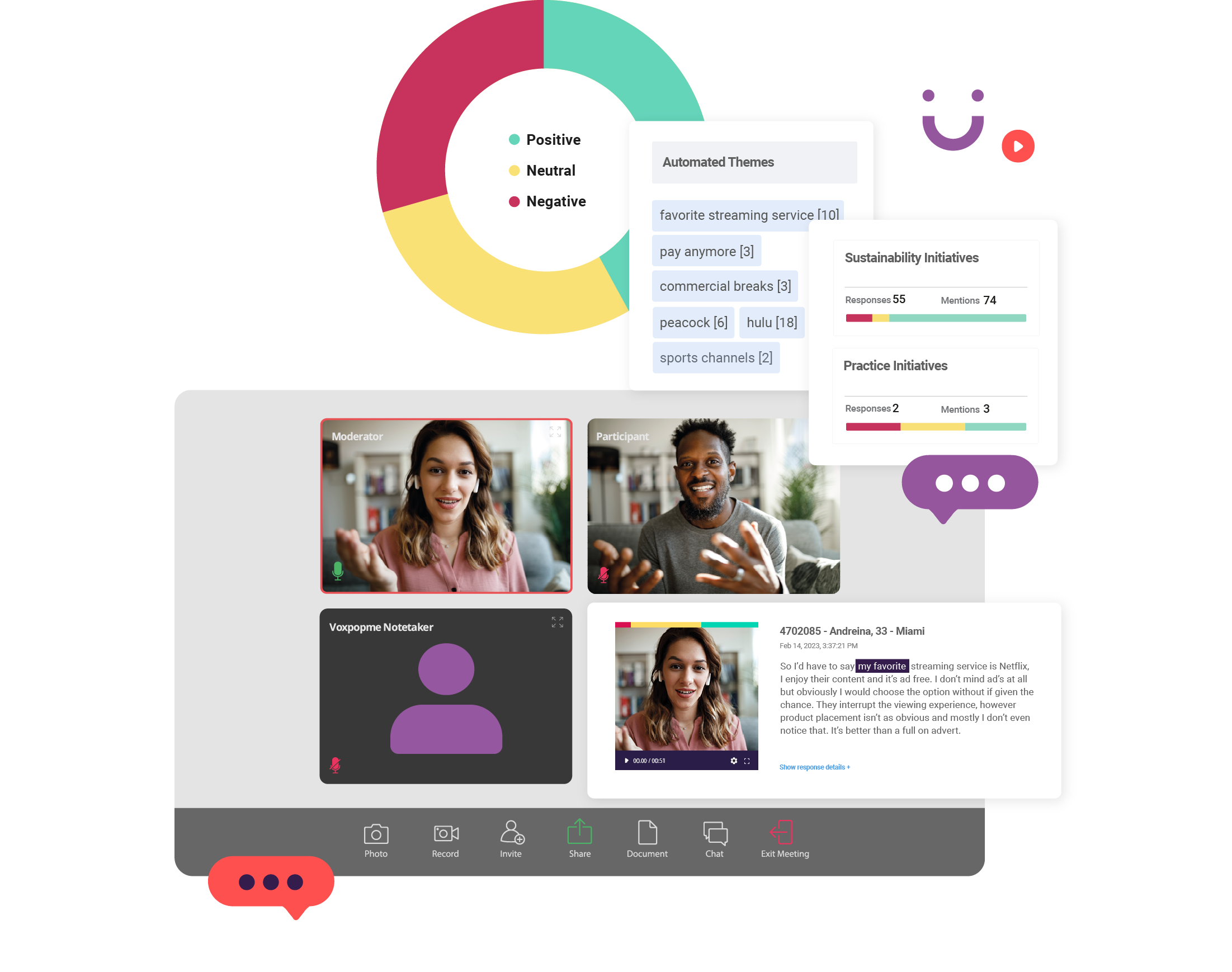 Live recording interface with real-time transcript