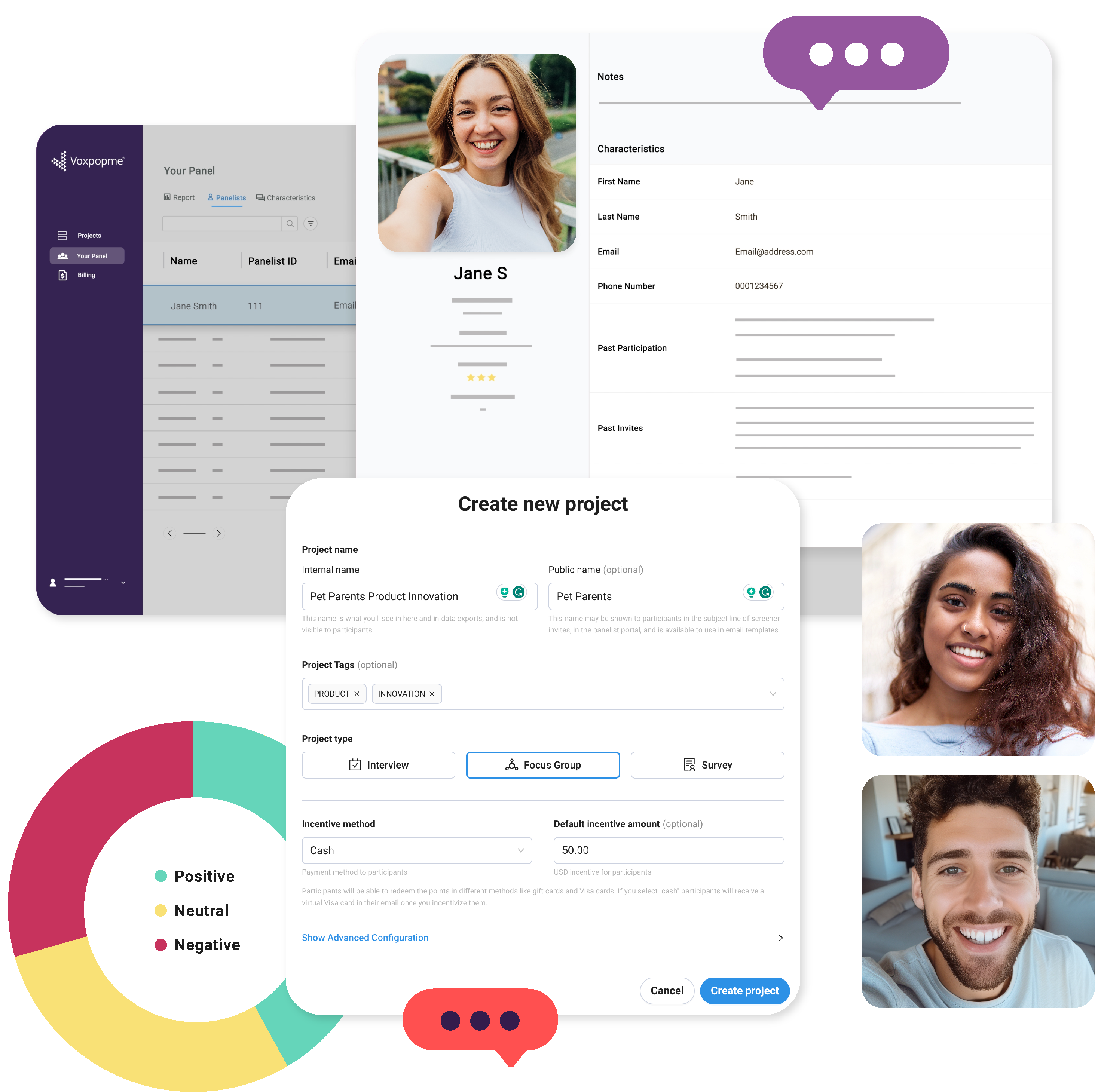 Live interview with video call and AI note-taking