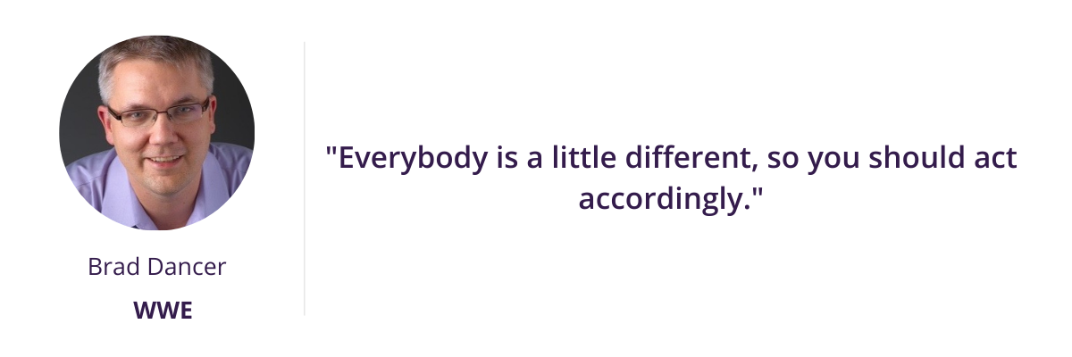 "Everybody is a little different, so you should act accordingly."