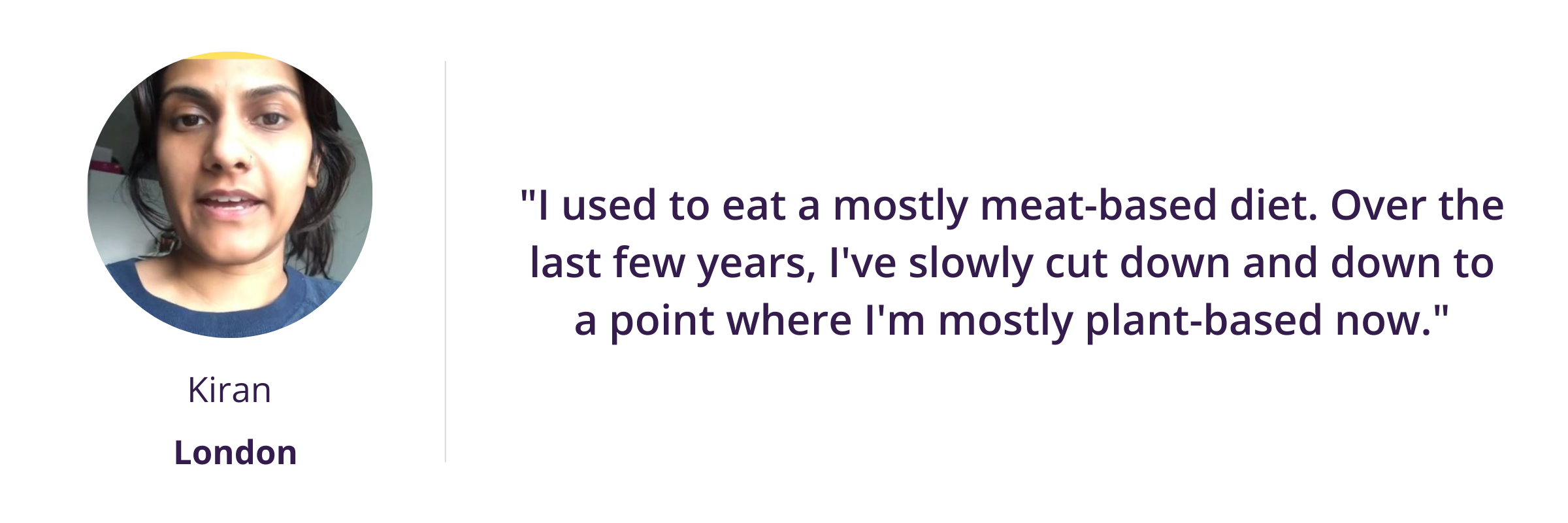 "I used to eat a mostly meat-based diet. Over the last few years, I've slowly cut down and down to a point where I'm mostly plant-based now."