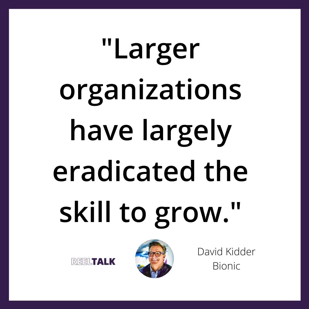 Larger organizations have largely eradicated the skill to grow.