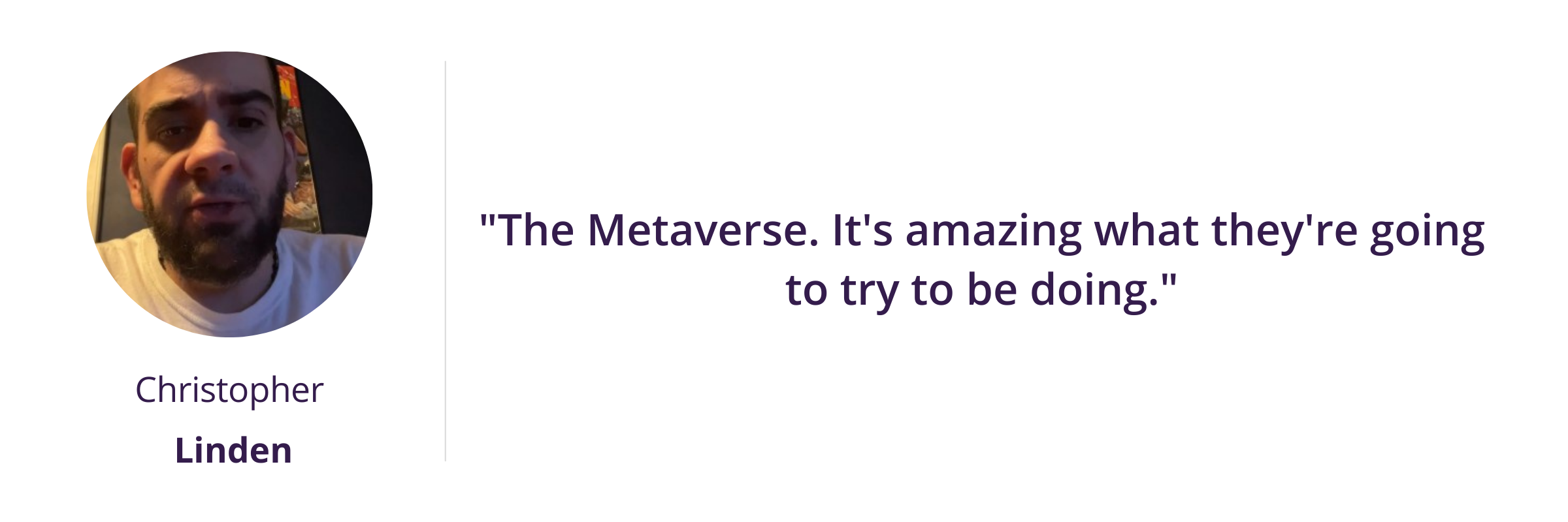 "The Metaverse. It's amazing what they're going to try to be doing."