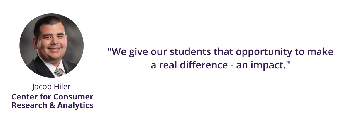 "We give our students that opportunity to make a real difference - an impact."