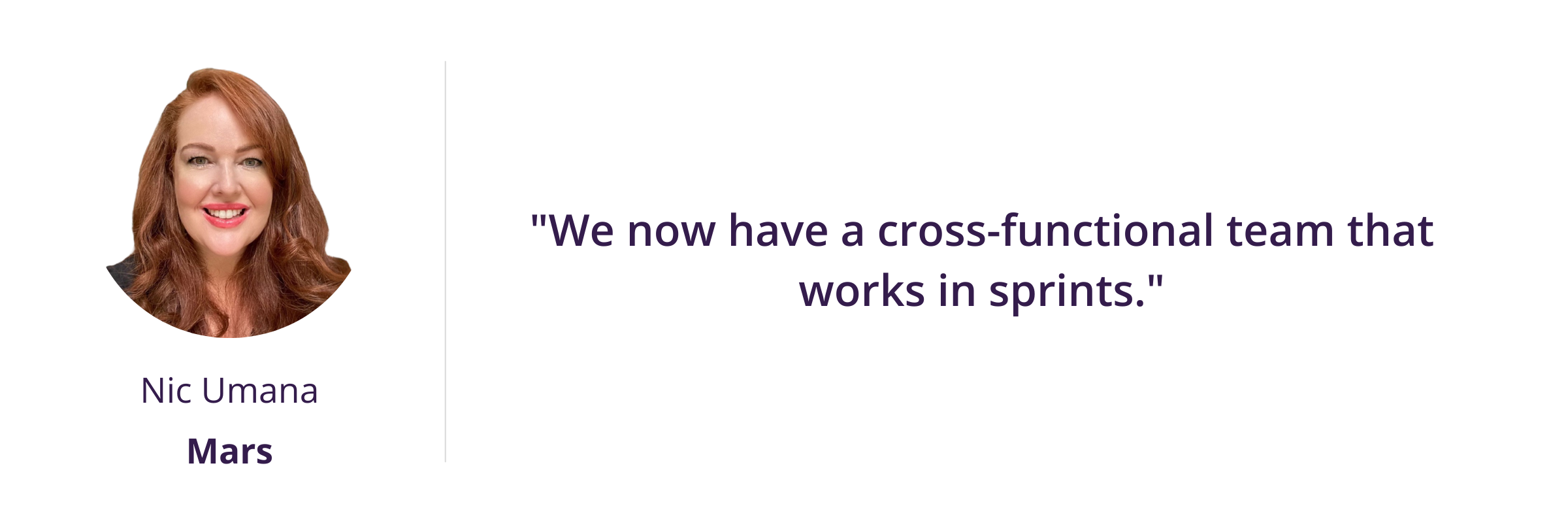 "We now have a cross-functional team that works in sprints."