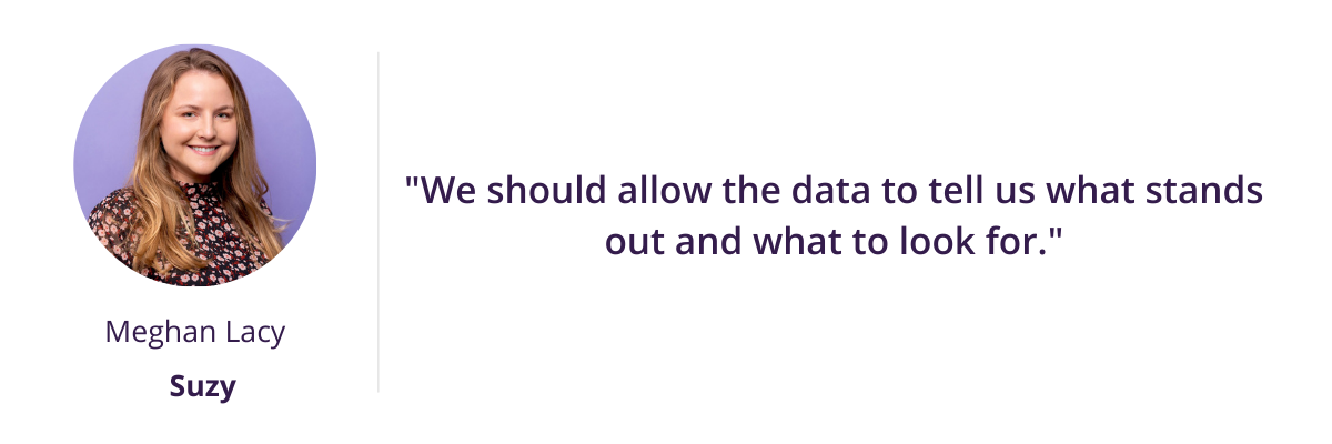 "We should allow the data to tell us what stands out and what to look for."