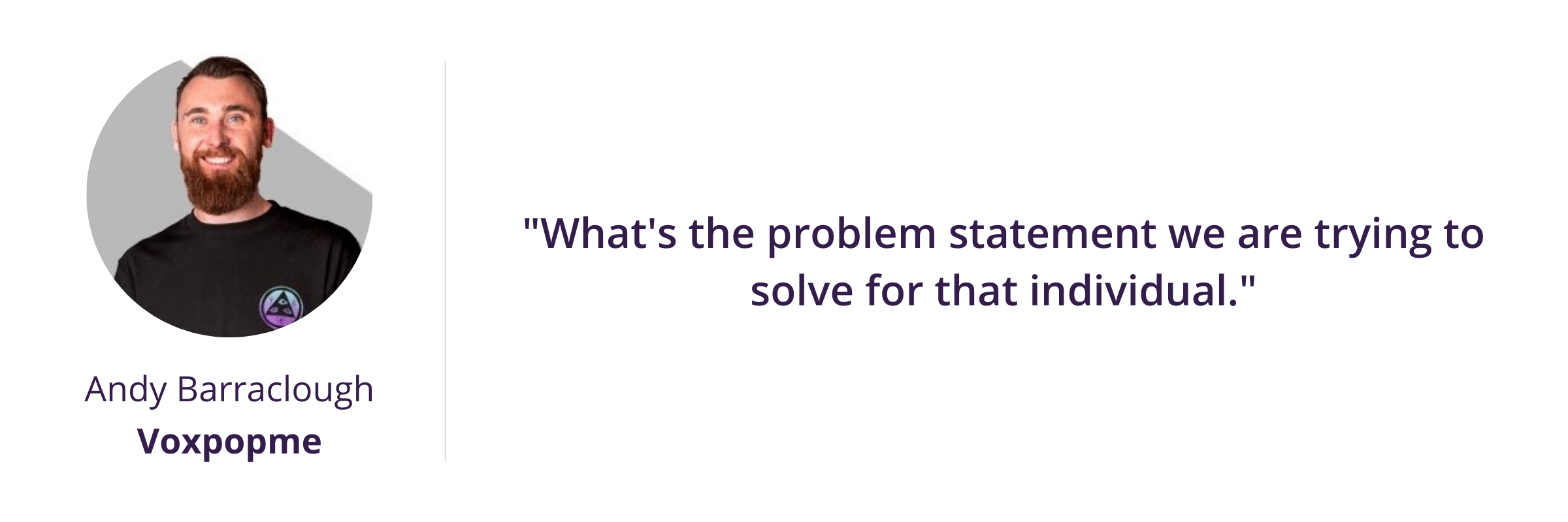 What's the problem statement we are trying to solve for that individual