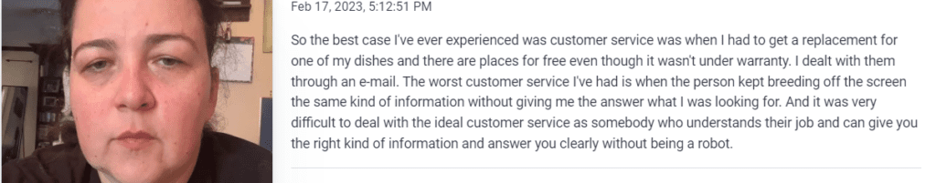 consumer responses about customer service experiences
