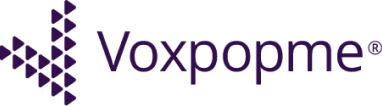 The logo for voxpopme on a black background.