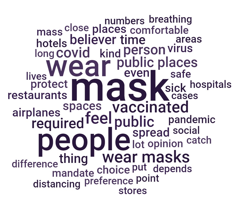 wearing a mask wordcloud study