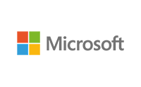 Microsoft logo on a white background showcasing their powerful insights platform.