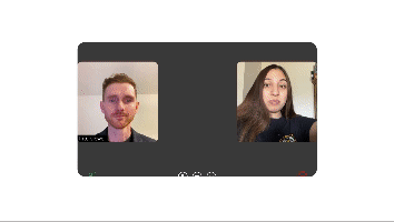 Two individuals engaged in a live video call on Voxpopme for interviews.